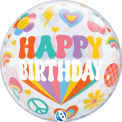 22" Birthday Retro Bubble™ Balloon