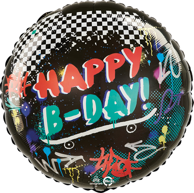 28 Inch Helium Saver Jumbo Birthday Skater Party Balloon
