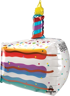 25 Inch Birthday Rainbow Cake Slice Balloon