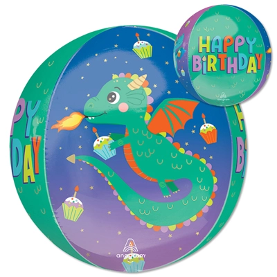 16" Orbz® Birthday Cute Dragon Balloon