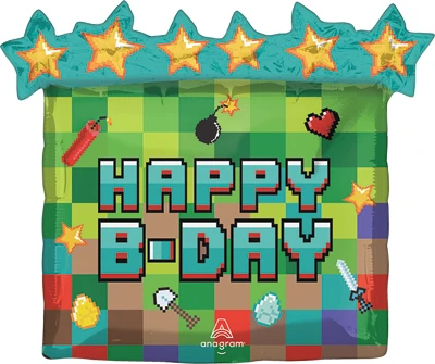 Shape Birthday Pixel Party Balloon