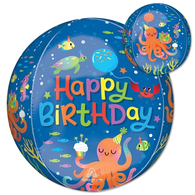 16" Orbz&reg; Birthday Cute Octopus Balloon