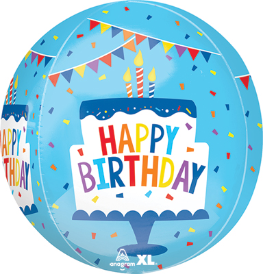 16 Inch Orbz Birthday Tiered Cake Balloon