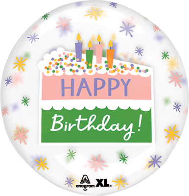 Crystal Clearz Birthday Cake Slice Balloon