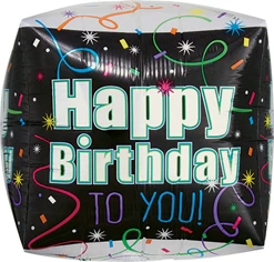 15" Cubez Brilliant Birthday Balloon