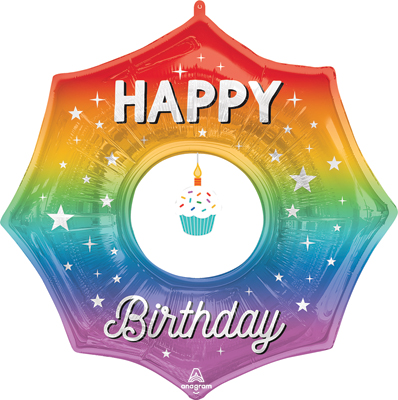 33 Inch Happy Birthday Cupcake Doo-Dads Balloon