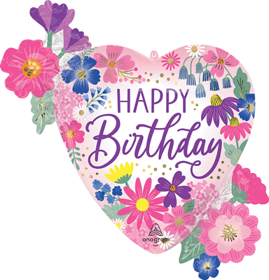 29" Birthday Garden Florals Balloon