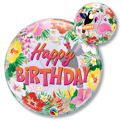 22 Inch Birthday Tropical Party Bubble Balloon