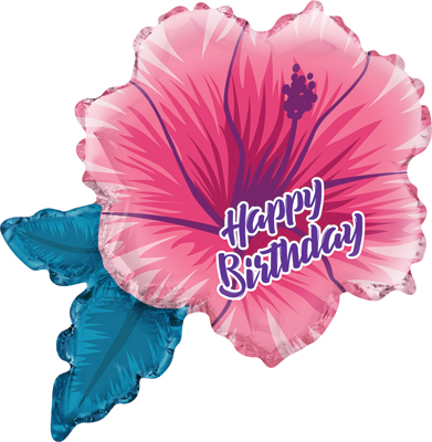 36 Inch Birthday Tropical Hibiscus Balloon