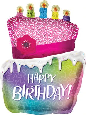 36" Birthday Vibrant Cornelli Cake Balloon