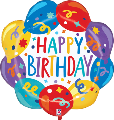 27" Birthday Balloon Wreath Balloon