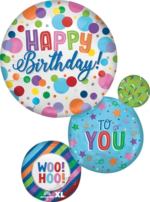 28" Birthday Satin Orbs Balloon