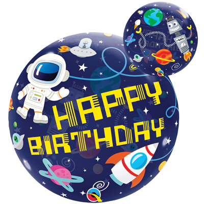 22 Birthday Outer Space Bubble Balloon