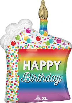 28" Birthday Rainbow Slice Balloon