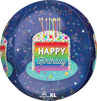 16 Inch Orbz Birthday Rainbow Slice Balloon