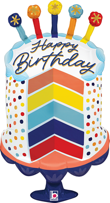 32" Birthday Sliced Cake Balloon