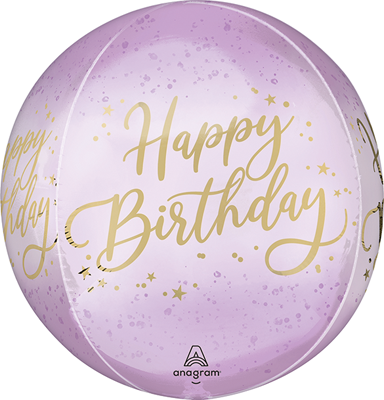16" Orbz&reg; Birthday Lavender Luxe Balloon