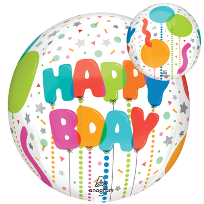 16" Orbz&reg; Birthday Balloon Bash Balloon