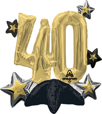 20 Inch Birthday Celebrate 40 Airfill Balloon Decor