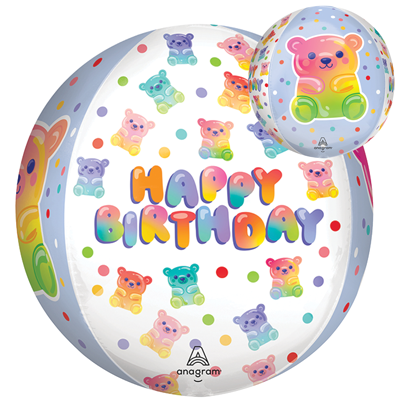 16" Orbz&reg; Birthday Gummy Bear Balloon