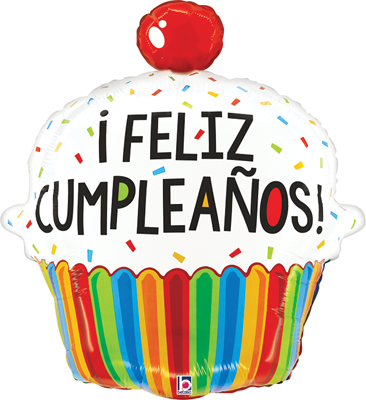 24" Cumplea&ntilde;os Cupcake Balloon