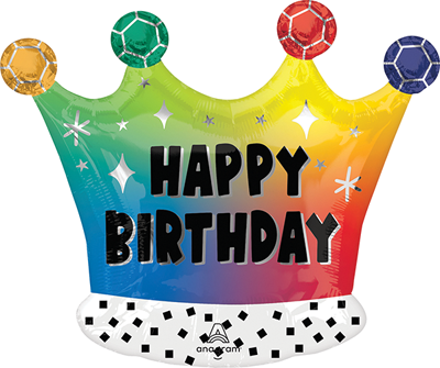 20" Birthday Crown Balloon