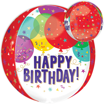 orbz confetti candles balloon clear inch birthday balloons geometric