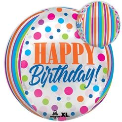 orbz dots balloon bright clear inch birthday balloons geometric