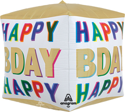 15 Inch Cubez Birthday Offset Letters Balloon
