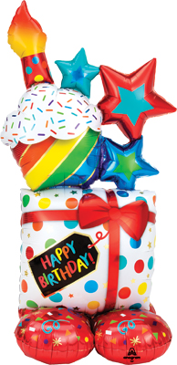 55 Inch AirLoonz Stacked Birthday Air-Fill Balloon