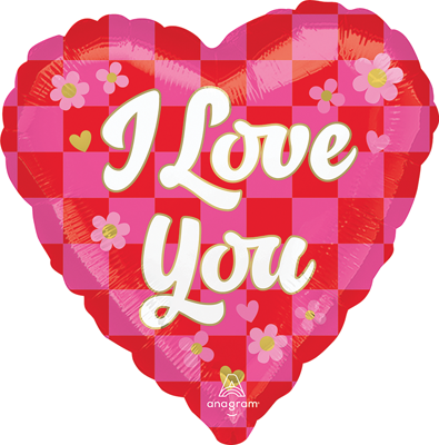 28" Helium Savers™ Jumbo Love Checkerboard