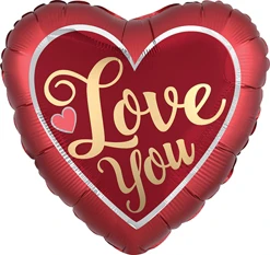 Helium Saver Jumbo Love Sangria & Gold Balloon