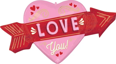 42"Retro Love You Arrow Balloon