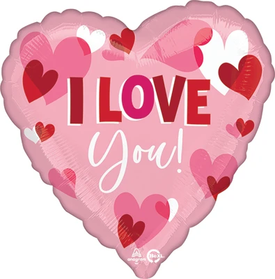28 Inch Helium Saver Jumbo Love Playful Hearts Balloon