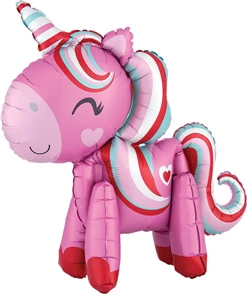 22" Air Fill Standing Magical Love Unicorn Multi-Balloon