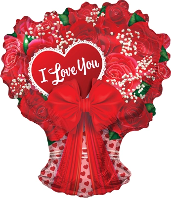 28" Love You Rose Bouquet Balloon
