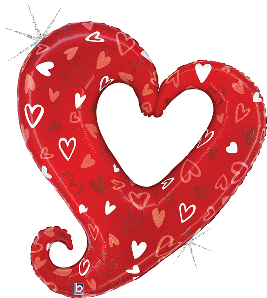33" Love Chain of Hearts Holographic Balloon