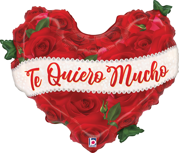 28" Te Qu&iacute;ero Mucho Coraz&oacute;n de Rosa Balloon