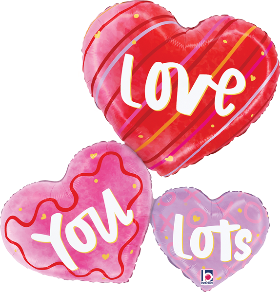 34" Love You Lots Heart Trio Balloon