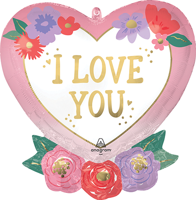 18" I Love You Soft Floral Balloon