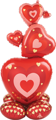 55 Inch AirLoonz Valentine Stacking Hearts Air Fill Balloon