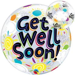 22 Inch Get Well Suns Bubble Balloon