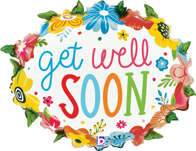25 Inch Get Well Floral Wreath Balloon