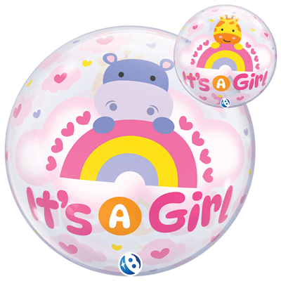 22" Baby Girl Animals Bubble™ Balloon