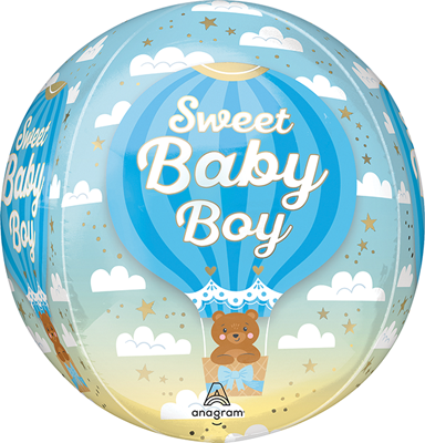 16" Orbz&reg; Baby Boy Blue Hot Air Balloon