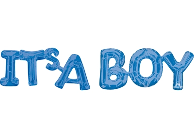 42" Its A Boy Blue Phrase Air-Fill Balloon Bundle