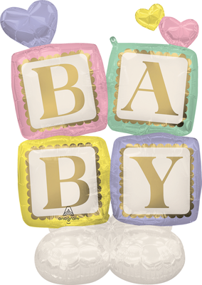 34" X 47" AirLoonz&reg; Baby Blocks Balloon
