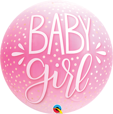 22 Inch Baby Girl Confetti Dots Bubble Balloon