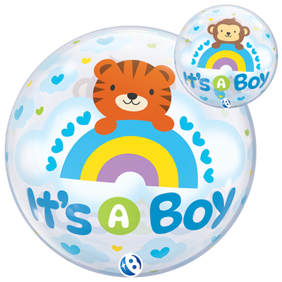 22" Baby Boy Animals Bubble™ Balloon