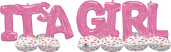 106 inch x 26 inch It's A Girl AirLoonz AirFill Balloon Decor Kit